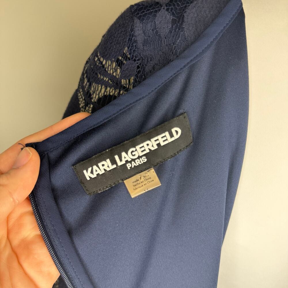Karl Lagerfeld Navy Shift Dress | Size 16 - Picture 6 of 6